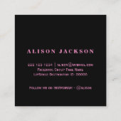 Carte De Visite Carré Faux parties scintillant lèvres roses chaudes sur  (Dos)