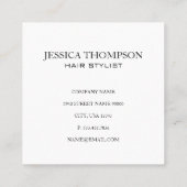 Carte De Visite Carré Faux Red Velvet White Border Monogramme (Dos)