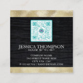 Carte De Visite Carré Faux Velvet | Faux Gold Foil Trim | Code Qr (Dos)