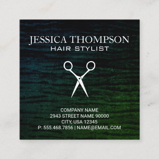 Carte De Visite Carré Faux Velvet vert avec Sheikh Imprimer (Devant)