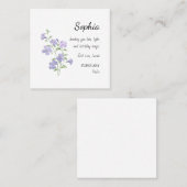 Carte De Visite Carré February Violet Personalized Birthday (Devant / Derrière)