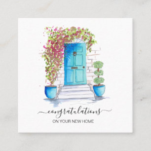 Carte De Visite Carré félicitations à votre nouvel agent immobilier