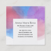 Carte De Visite Carré Féminin artistique d'aquarelle abstraite de (Dos)