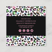 Carte De Visite Carré Feminine Empreinte de léopard de formation personn (Dos)