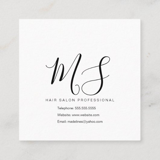 Carte De Visite Carré Femme Brown cheveux Faux Gold Parties scintillant (Dos)