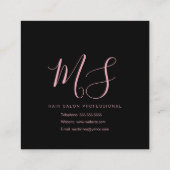 Carte De Visite Carré Femme Cheveux Rose Faux Gold Parties scintillant S (Dos)