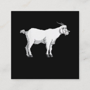 Carte De Visite Carré Femme Chèvre portant le visage médical Masque Drôl