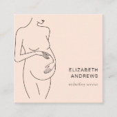 Carte De Visite Carré Femme enceinte Simple Pêche moderne (Devant)