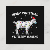 Carte De Visite Carré Femme Joyeux Noël Chèvre Visage Masque Chèvre Père (Devant)