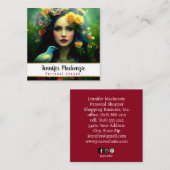 Carte De Visite Carré Femme Rose élégante (Devant / Derrière)