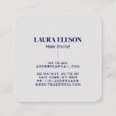 Carte De Visite Carré Femmes Face Papillons Beauté Salon Pastel Bleu (Dos)