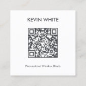 Carte De Visite Carré Fenêtre Aveugle QR personnalisé (Dos)