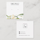 CARTE DE VISITE CARRÉ FESTIVE CHRISTMAS NEIGE BERRY STUD EARRY EARRY (Devant / Derrière)