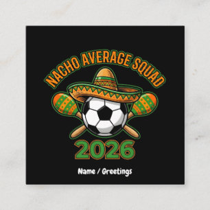 Carte De Visite Carré Fête de soccer Sombrero de l'équipe pas moyenne de