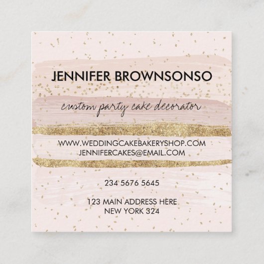 Carte De Visite Carré Fête Occasion Restauration Chef Événement Gâteau B (Dos)