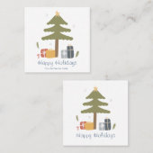 Carte De Visite Carré Fêtes de Noël nordique personnalisées (Devant / Derrière)