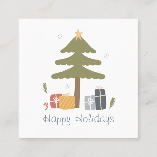 Carte De Visite Carré Fêtes de Noël nordique personnalisées (Dos)