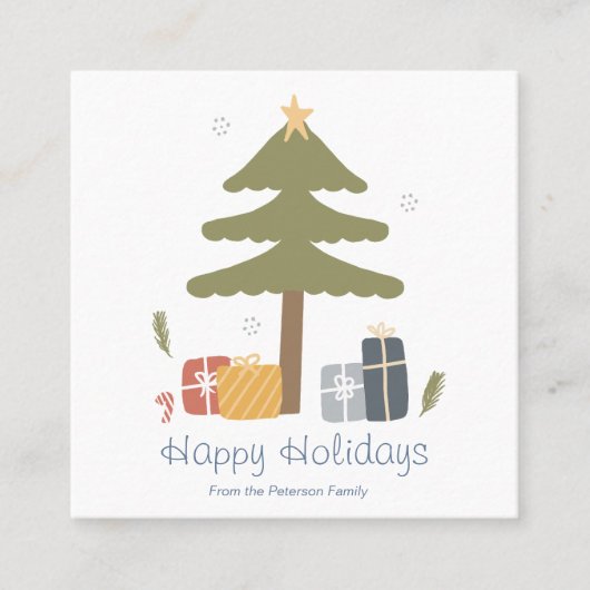 Carte De Visite Carré Fêtes de Noël nordique personnalisées (Devant)