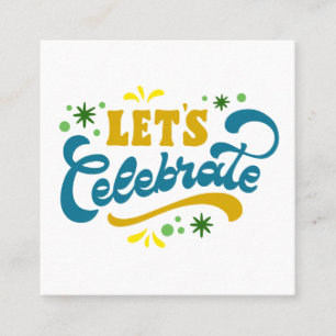 Carte De Visite Carré Fêtons Festive Fête Design