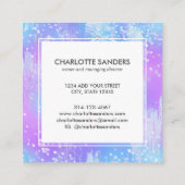 Carte De Visite Carré Feuil argenté d'Holographie (Dos)