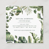 Carte De Visite Carré Feuillage botanique d'aquarelle (Dos)