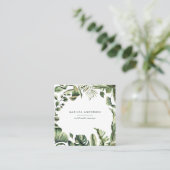 Carte De Visite Carré Feuillage botanique d'aquarelle (Debout devant)