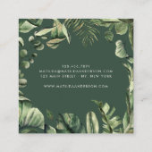 Carte De Visite Carré Feuillage botanique d'aquarelle (Dos)