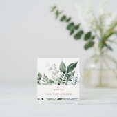 Carte De Visite Carré Feuillage vert Tropical Foliage Fern Merci Order (Debout devant)