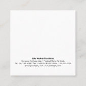 Carte De Visite Carré Feuille Berries Herbes de médecine herbacée (Dos)