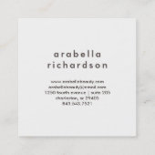 Carte De Visite Carré Feuille botanique vert guirlande et monogramme (Dos)