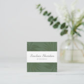 Carte De Visite Carré Feuille de palme verte tropicale moderne (Debout devant)