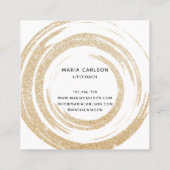 Carte De Visite Carré Feuille d'or Cercles abstraits brushstrokies vie c (Dos)