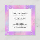 Carte De Visite Carré Feuille d'or holographique iridescente (Dos)