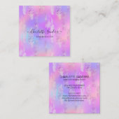 Carte De Visite Carré Feuille d'or holographique iridescente (Devant / Derrière)