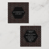 Carte De Visite Carré feuille d'or rose faux peigne (Devant / Derrière)