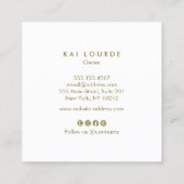 Carte de visite Carré Feuille Plante rose (Dos)