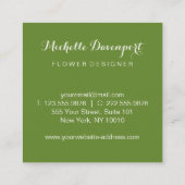 carte de visite carré feuille vert (Dos)