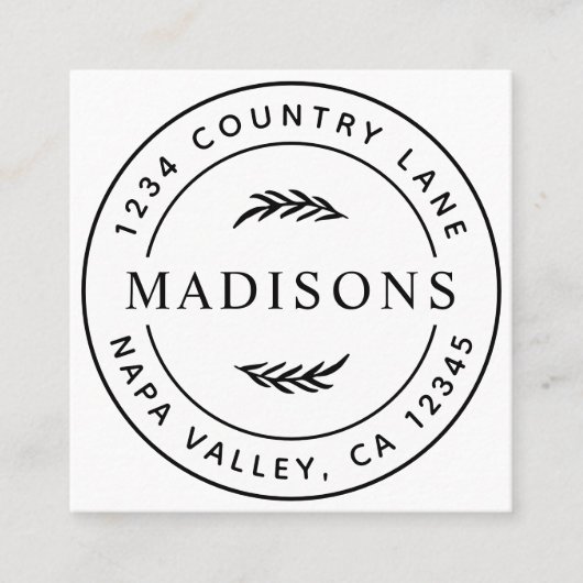 Carte De Visite Carré Feuilles botaniques modernes  (Devant)