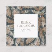 Carte De Visite Carré Feuilles de Earthy Boho (Devant)