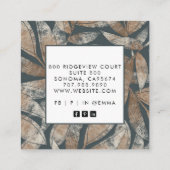 Carte De Visite Carré Feuilles de Earthy Boho (Dos)