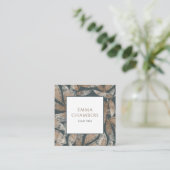 Carte De Visite Carré Feuilles de Earthy Boho (Debout devant)
