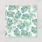 Carte De Visite Carré Feuilles de palme de Monstera Tropical (Dos)