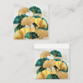 Carte De Visite Carré Feuilles Gold ginkgo (Devant / Derrière)