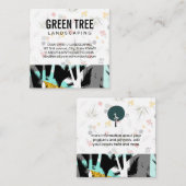 Carte De Visite Carré Feuilles Palm Tree | Motif naturel (Devant / Derrière)