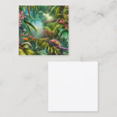 Carte De Visite Carré Feuilles tropicaux et fleurs sont réputés pour leu (Devant / Derrière)