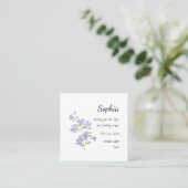 Carte De Visite Carré Février Violet Anniversaire Personnalisé (Debout devant)