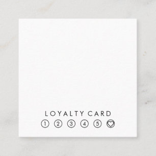 Carte De Visite Carré Fidélité noire et blanche de typographie simple