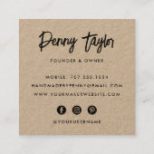 Carte De Visite Carré Fil rustique | Carré Kraft (Dos)