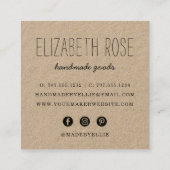 Carte De Visite Carré Fil rustique | Kraft (Dos)