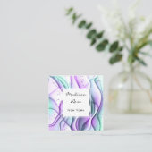 Carte De Visite Carré Fille et tendance violet vert vert vert Encre et é (Debout devant)